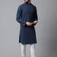 Even Apparels Blue Solid Kurta With Band Collar | Swadesiicart
