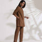 trueBrowns Brown Slub Co-ord Set - Swadesiicart