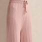 trueBrowns Pink Woollen Flared Pants | Swadesiicart