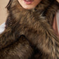 InWeave Women's Beige Print Faux Fur Neck Warmer - Swadesiicart