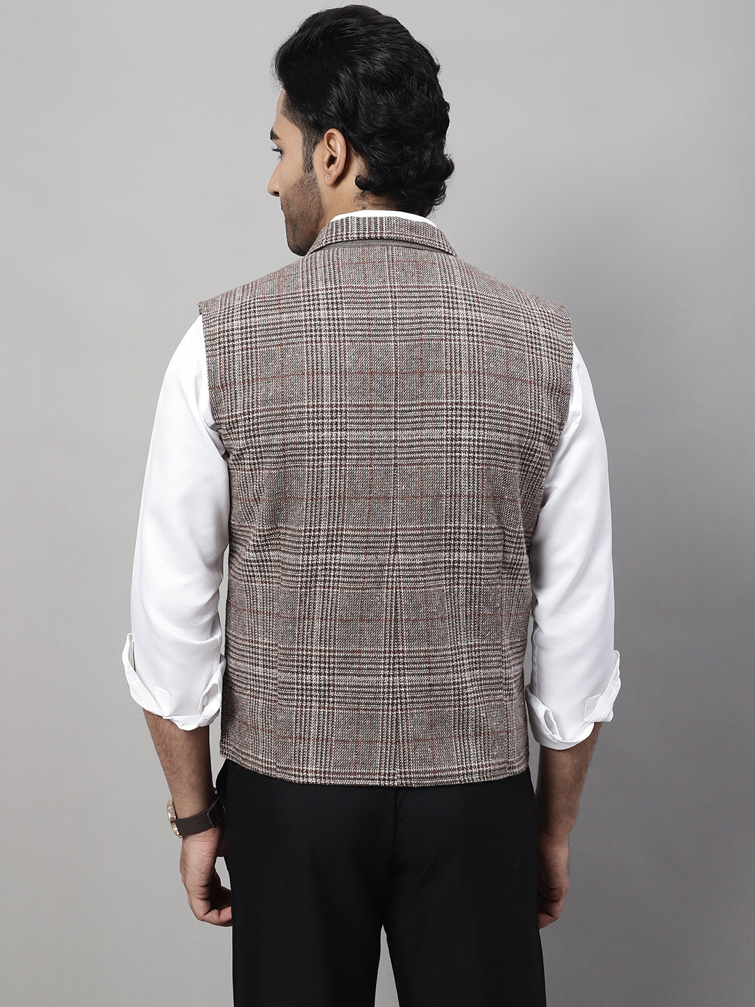 Even Apparels Men's Brown Pure Wool Nehru Jacket | Swadesiicart