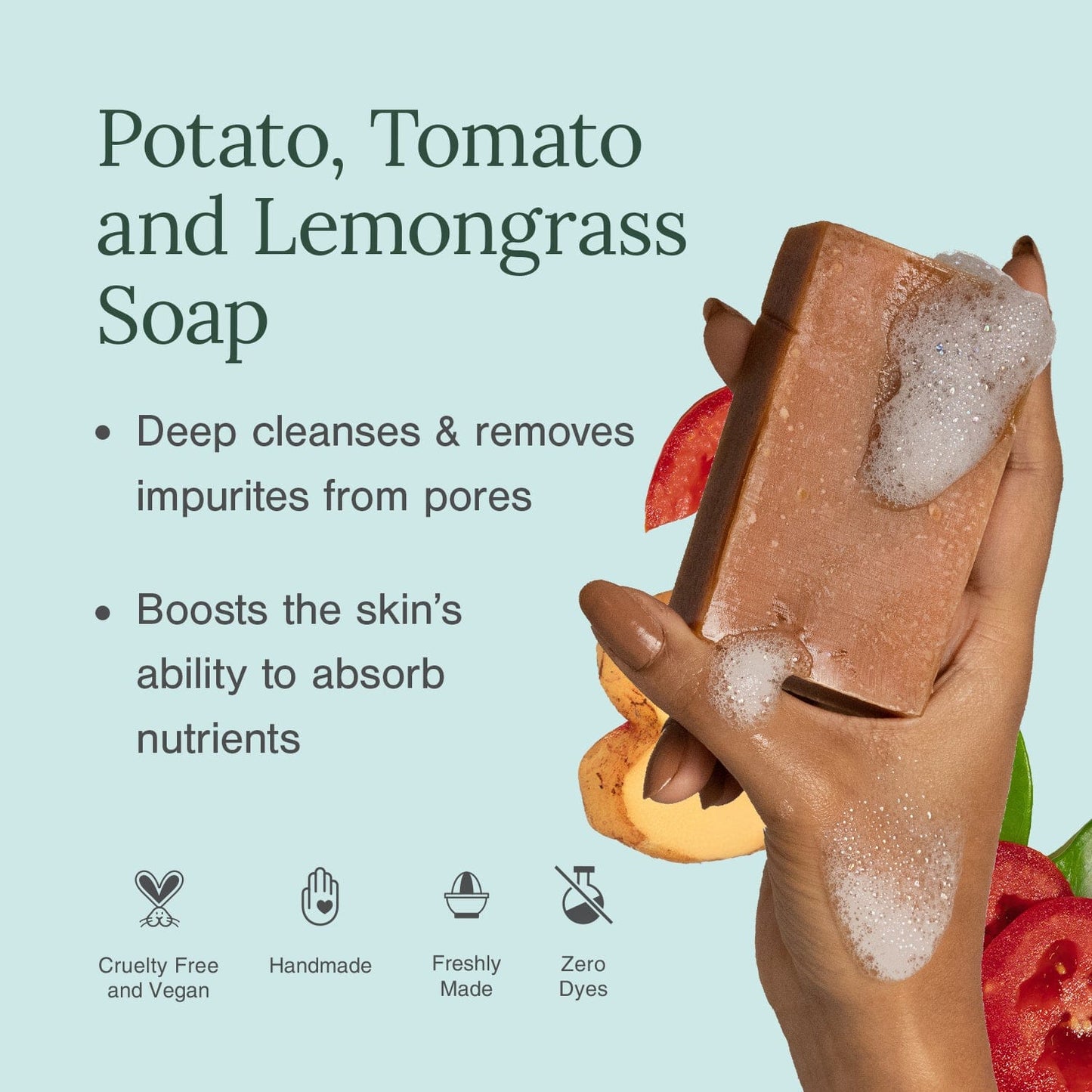 Ultra Moisturising & Luxury Organic Soap Fortified with Tomato + Potato