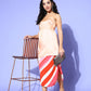 InWeave One Shoulder Satin Top In Peach Colour - Swadesiicart