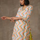 trueBrowns Multicolour Lehariya Printed Silk Kurta Pant Set | Swadesiicart