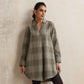 trueBrowns Green Check Pleated Winter Top | Swadesiicart