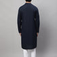 Even Apparels Blue Sherwani Kurta With Asymetrical Cut | Swadesiicart
