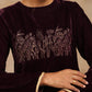 trueBrowns Wine Velvet Yoke Embroidered Kurta | Swadesiicart