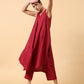 trueBrowns Cotton Linen Maroon Sleeveless Kurta Pant Set | Swadesiicart