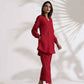 trueBrowns Maroon Slub Co-ord Set - Swadesiicart
