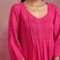 trueBrowns Pink Cotton Dobby Kurta Set | Swadesiicart