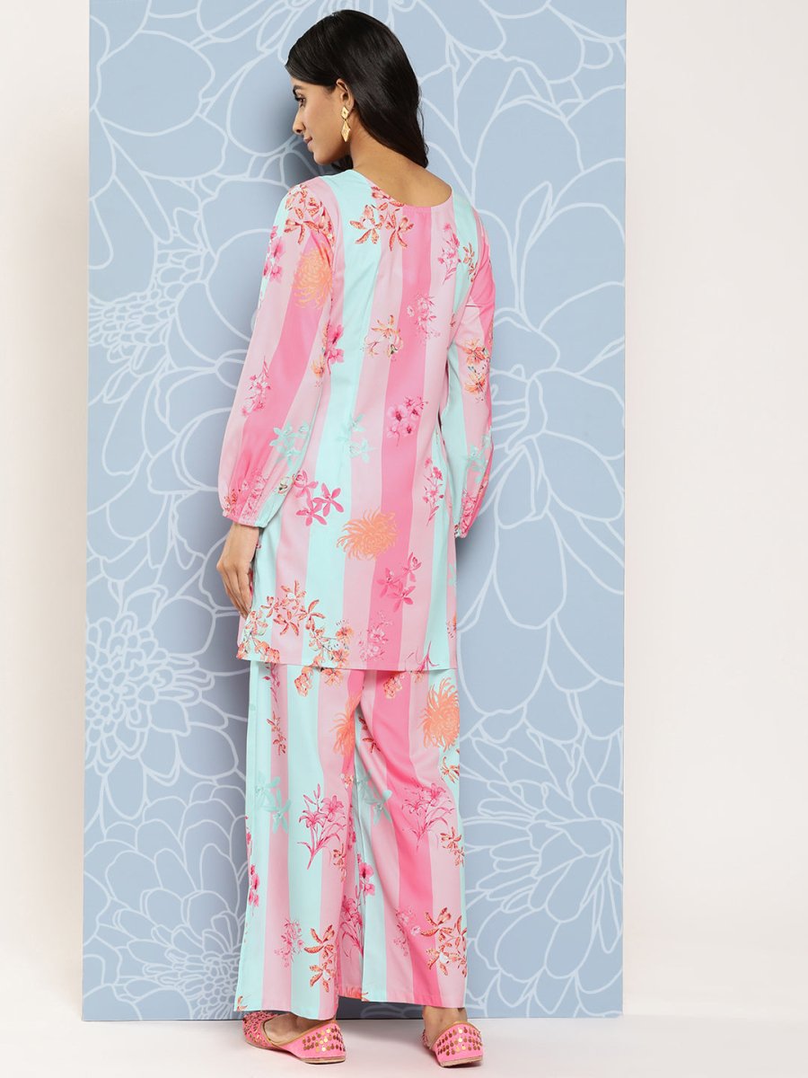 Ahalyaa Striped Ethnic Co-Ords - Swadesiicart