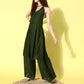 InWeave Women's Green Lace Work Backless Kurta Sharara Set With Lehariya Dupatta - Swadesiicart