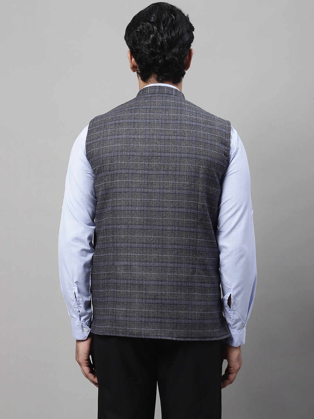 Even Apparels Men's Grey Nehru Jacket With Welt Pockets | Swadesiicart