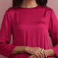 trueBrowns Magenta Highlow Modal Kurta Set | Swadesiicart
