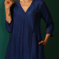 trueBrowns Blue Silk Angrakha Kurta Pant Set | Swadesiicart