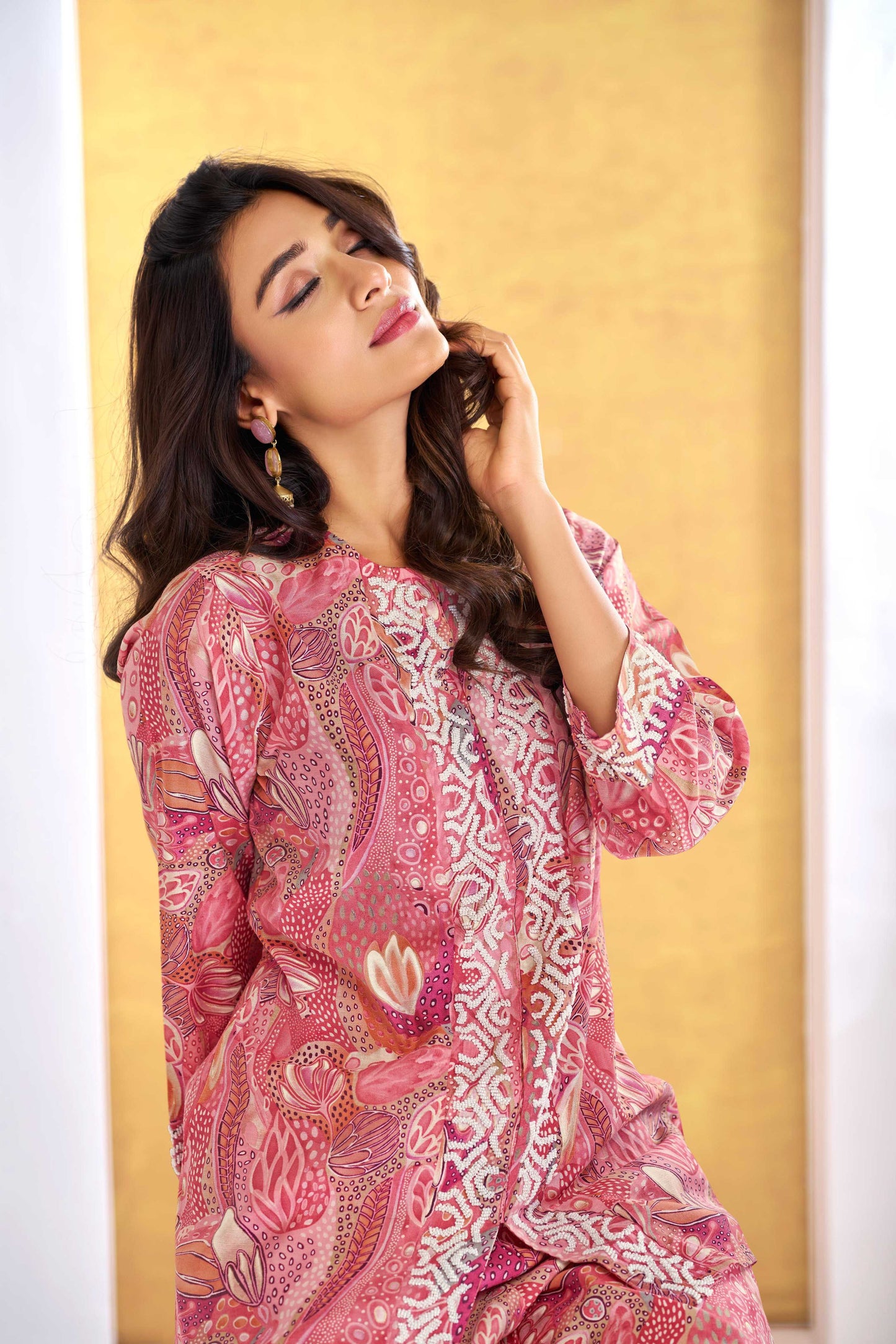 BulBul Saumya Rust Chanderi Co-Ord Set - Swadesiicart