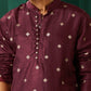 trueBrowns Men's Wine Diamond Viscose Silk Co-ord Set - Swadesiicart