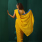trueBrowns Mustard Muslin Silk Ready to Wear Saree | Swadesiicart