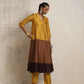 trueBrowns Gold Brown Silk A-line Kurta Set | Swadesiicart