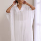 trueBrowns White Dobby Panel Kaftan Kurta Pant Set | Swadesiicart