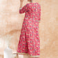 InWeave Women's Pink Patola Printed Gota Embroidered Anarkali Kurta - Swadesiicart