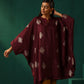 trueBrowns Wine Geometric Viscose Silk Kaftan Kurta Pant Set | Swadesiicart