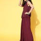 InWeave Women's Maroon Lurex Top With Flared Palazzo - Swadesiicart