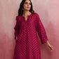 trueBrowns Pink Viscose Silk Kurta Co-ord Set - Swadesiicart