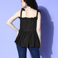 InWeave Black Shoulder Tie-Up Top - Swadesiicart