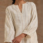 trueBrowns Ivory Gold Cotton Relaxed Co-Ord Set - Swadesiicart