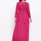 trueBrowns Pink Gold Lace Dress | Swadesiicart