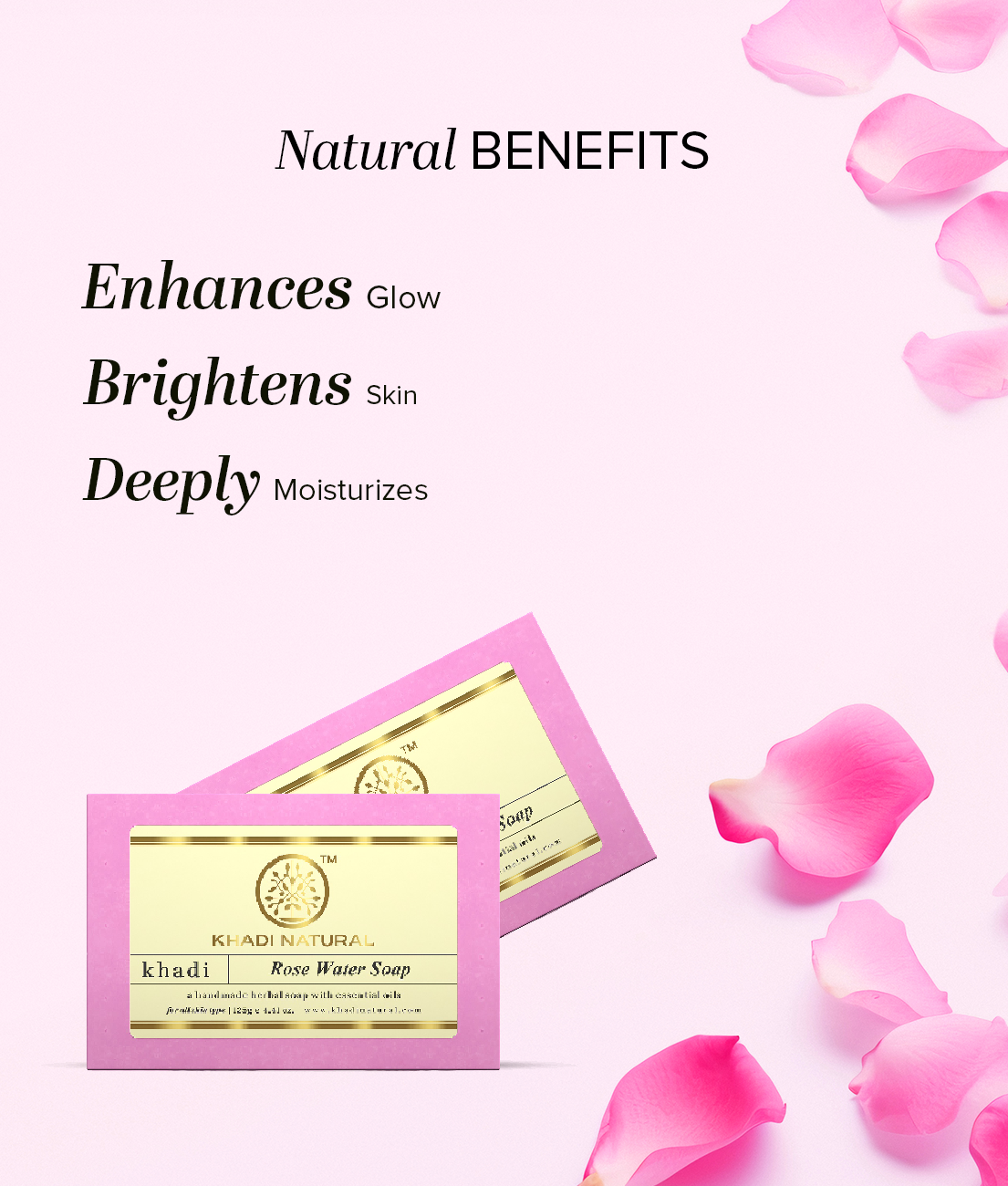 Khadi Natural Rosewater Soap Combo Pack Of 5 – 125gm Each