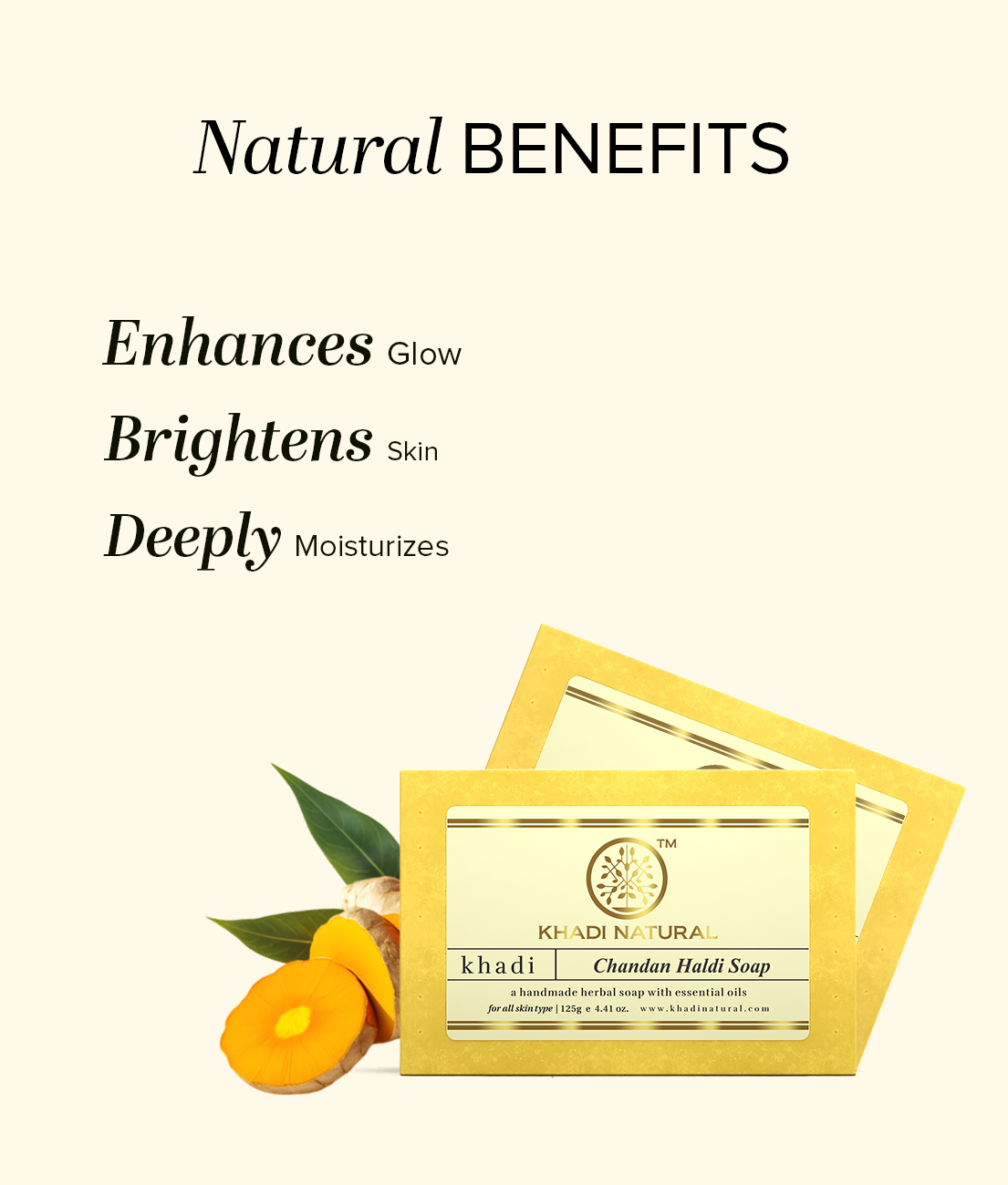 Khadi Natural Chandan Haldi Soap Combo Value Pack of 5 - 125gm Each