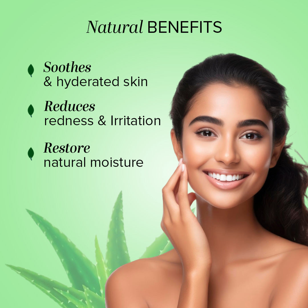 Khadi Natural Aloe Vera (Green) Facial Massage Gel With Licorice & Cucumber Extracts - Fresh & Hydrated - 200gm