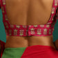 trueBrowns Pink Muslin Silk Leaf Printed Scoop Neck Sleeveless Blouse | Swadesiicart