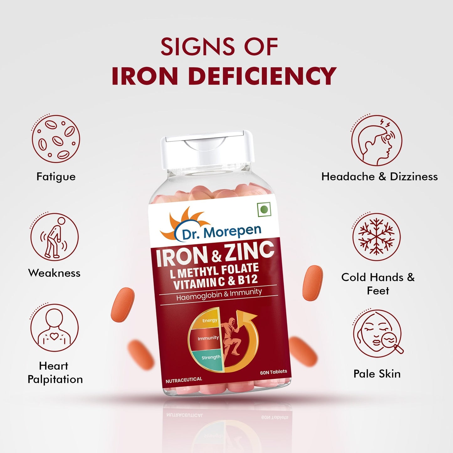 Dr Morpen Iron & Zinc Tablets | Swadesiicart