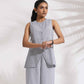 trueBrowns Grey Cotton Stripe Co-ord Set - Swadesiicart