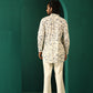 trueBrowns Men's Ivory Floral Cotton Printed Co-ord Set - Swadesiicart