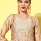 Ahalyaa Floral Embroidered A-Line Maxi Dress | Swadesiicart