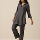 trueBrowns Slate Grey Slub Texture Collar Short Co-Ord Set - Swadesiicart