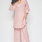 NOZ2TOZ Floral Printed Knee Length V Neck Co-ords Set - Swadesiicart