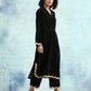 trueBrowns Black Velvet Lace Kurta | Swadesiicart