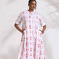 trueBrowns White Cotton Print Flared Kurta Set | Swadesiicart