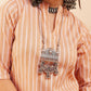 InWeave Women's Light Mustard Lurex Kantha Mandarin Neck Kurta Palazzo Set - Swadesiicart