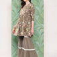 InWeave Women's Olive Shade Tropical Sharara Set - Swadesiicart