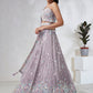 House of Panchhi Mauve Chiffon Sequins And Thread Embroidery Lehenga Choli & Dupatta | Swadesiicart