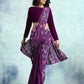 trueBrowns Wine Velvet With Print Detail Blouse | Swadesiicart