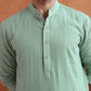 trueBrowns Men's Green Cotton Dobby Kurta | Swadesiicart