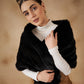 InWeave Women's Black Long Faux Fur Cape - Swadesiicart