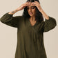trueBrowns Olive Green Slub Texture Kurta Pant Set | Swadesiicart
